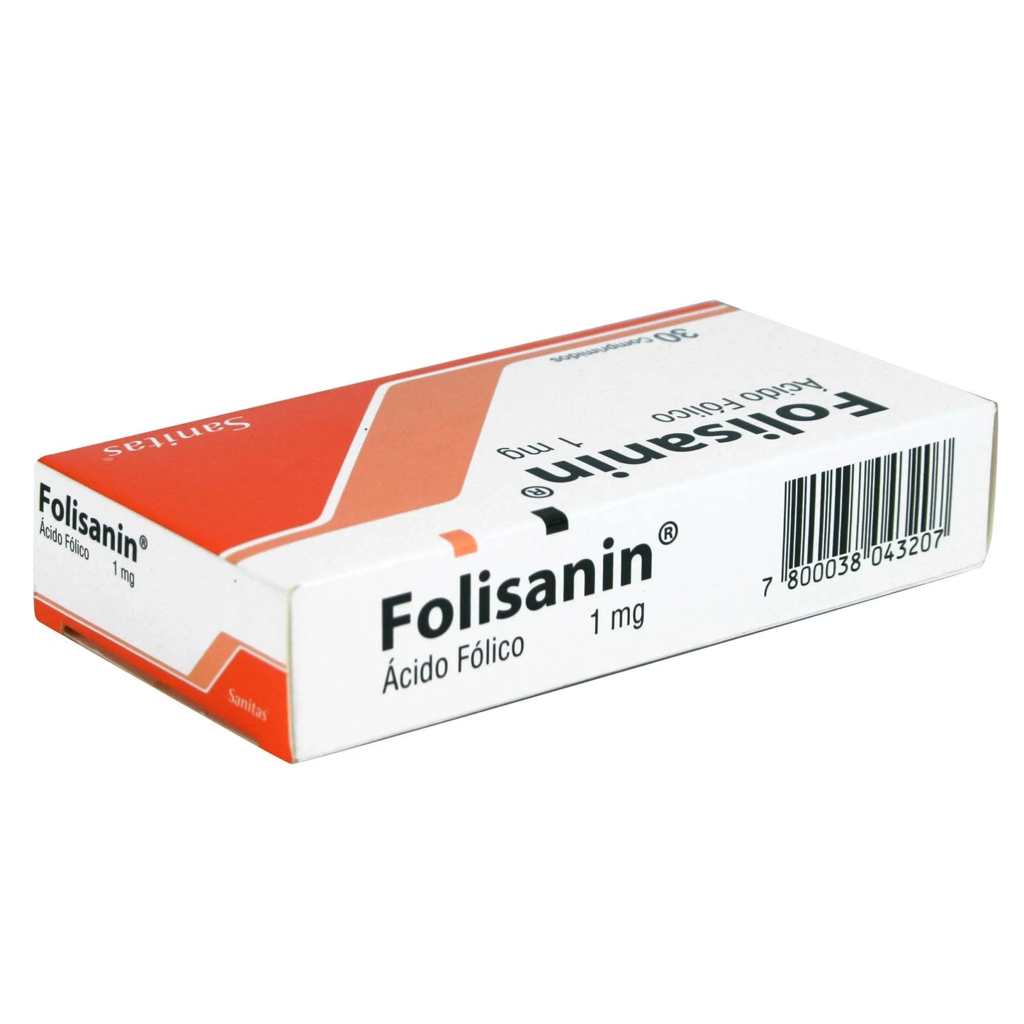 Folisanin Ácido Fólico 1 MG x 30 Comprimidos