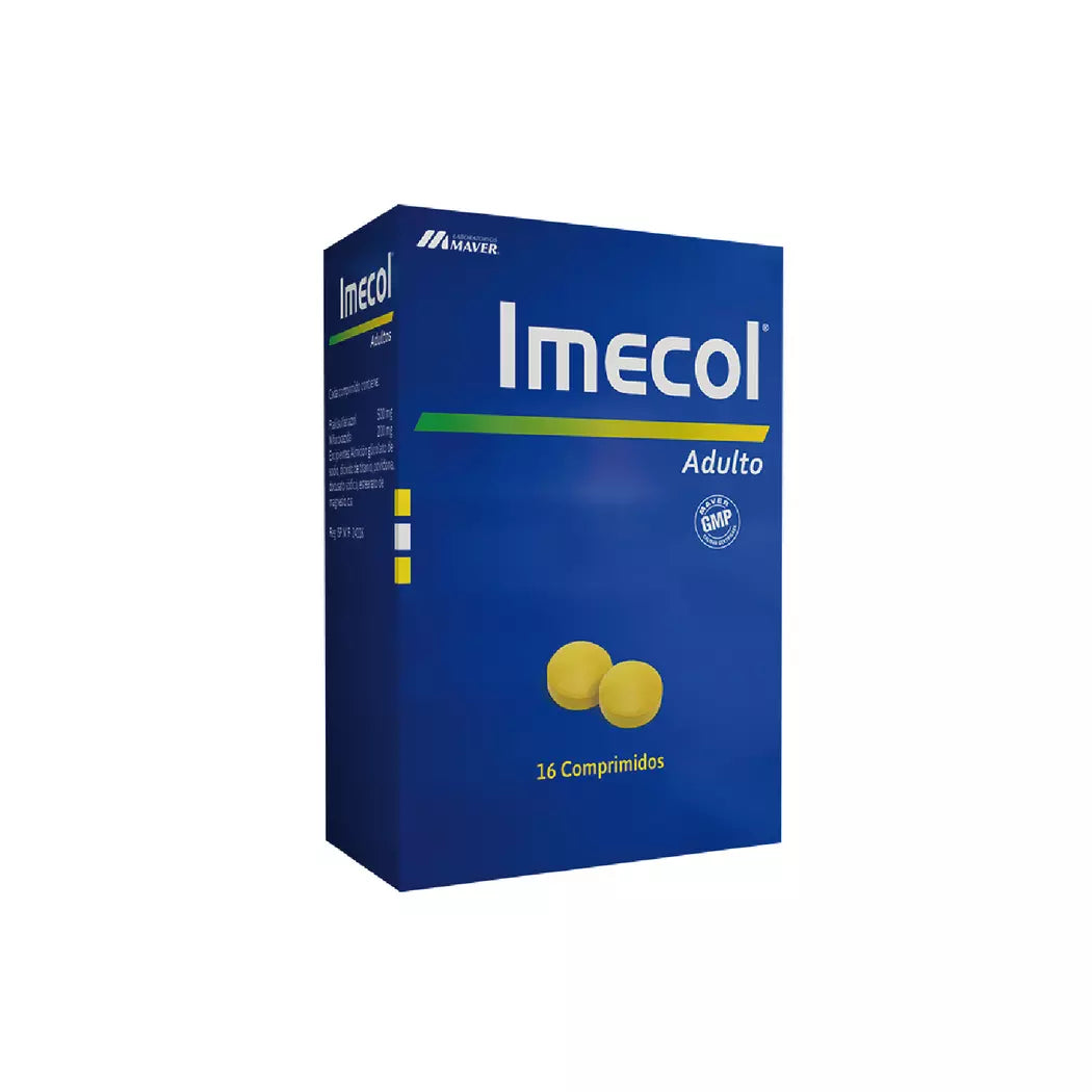 Imecol Adulto Ftalilsulfatiazol 500 MG / Nifuroxazida 200 MG x 16 Comprimidos