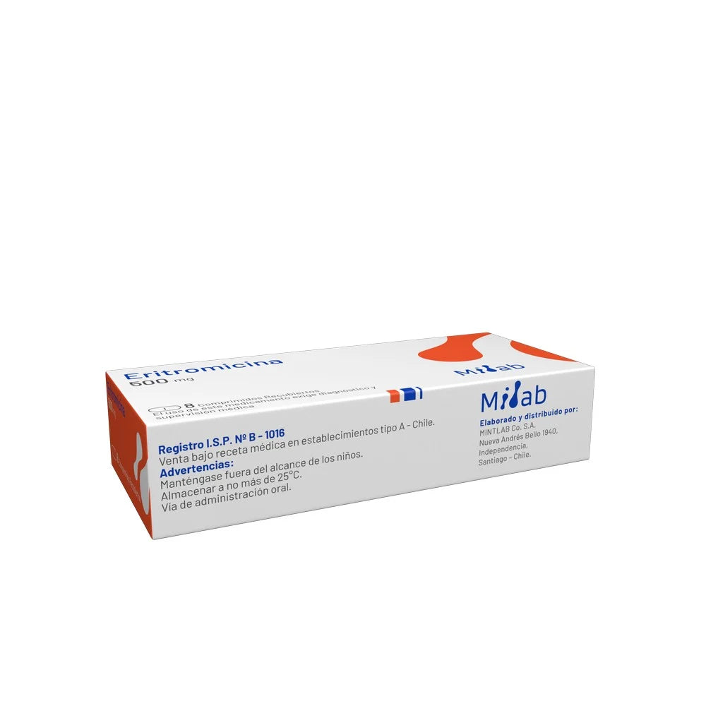 Eritromicina 500 MG x 8 Comprimidos