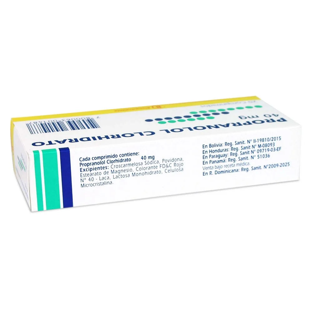 Propranolol Clorhidrato 40 MG x 20 Comprimidos Mintlab