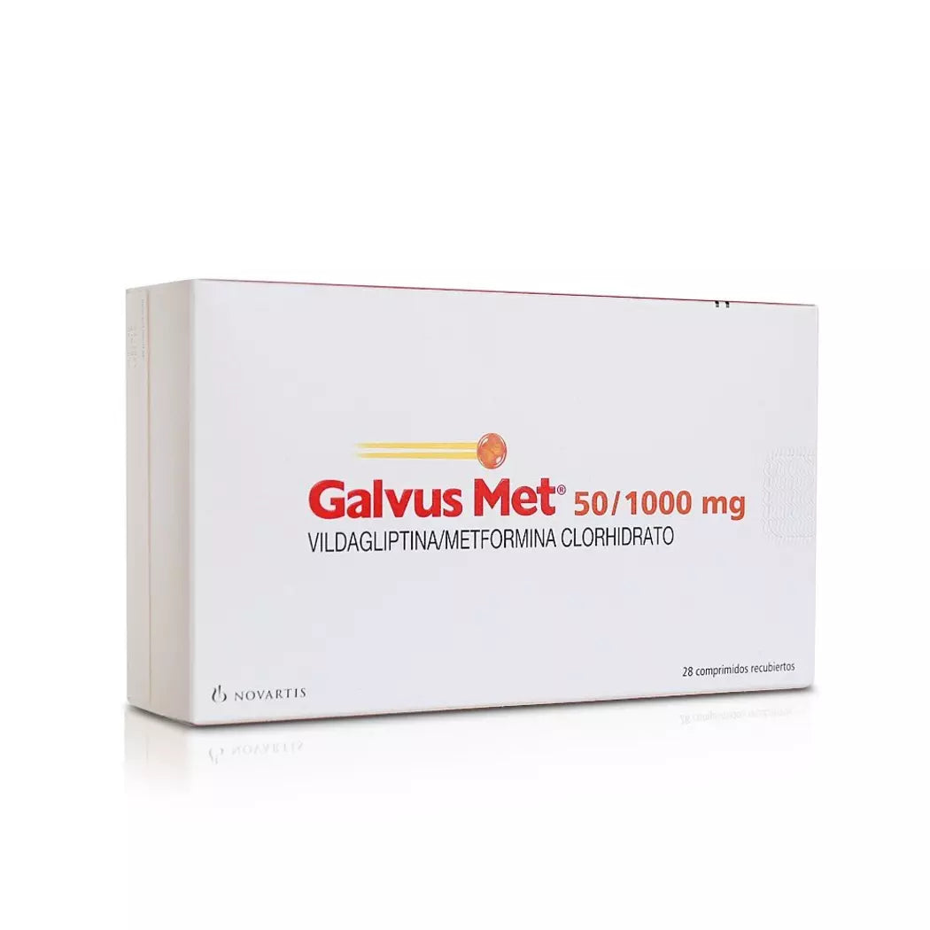 Galvus Met Vildagliptina 50 MG / Metformina Clorhidrato 1000 MG x 28 Comprimidos