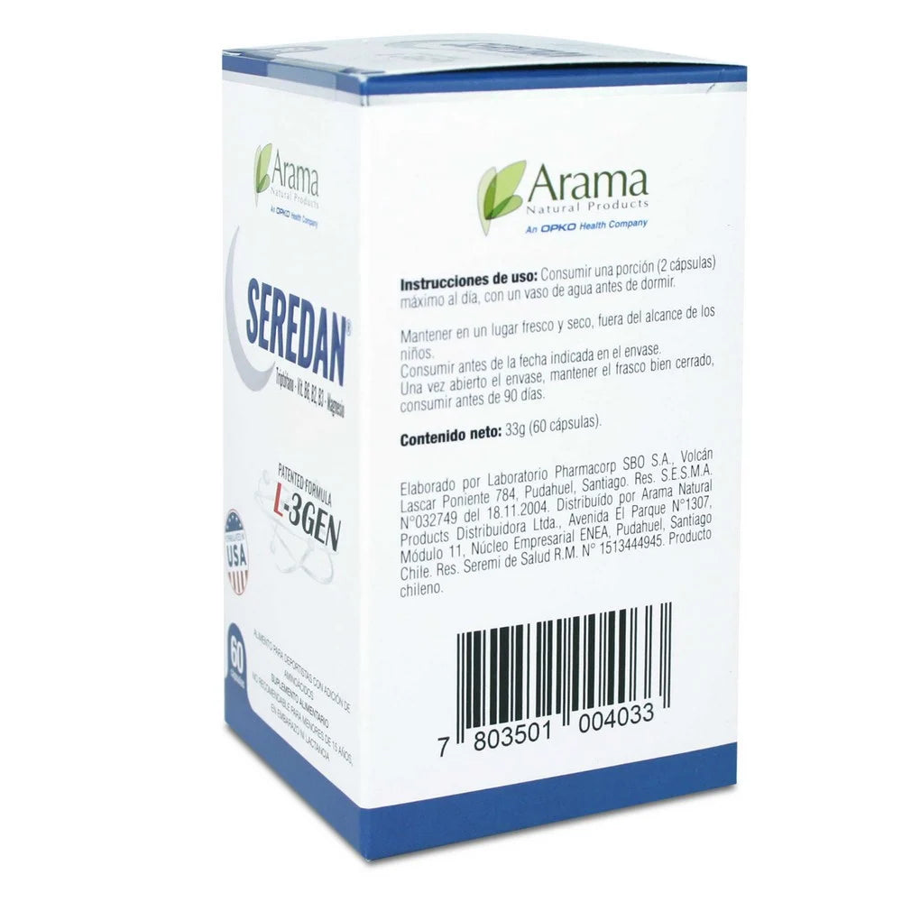 Seredan 3 L Triptófano Vitamina B x 60 Cápsulas