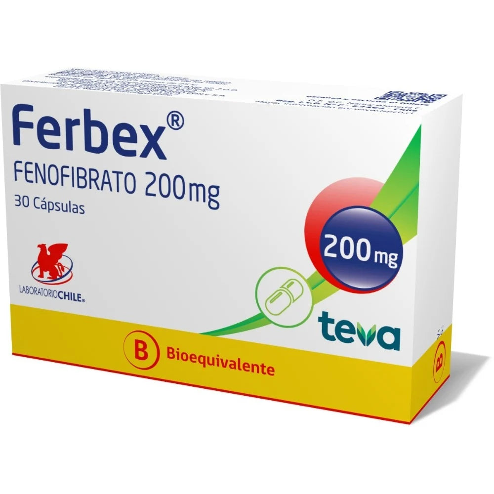 Ferbex Fenofibrato 200 MG x 30 Cápsulas
