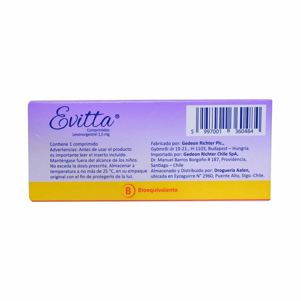 Evitta-1 Levonorgestrel 1.5 MG 1 Comprimido