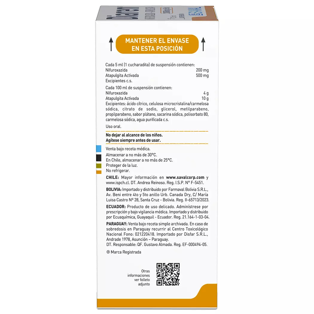 Diaren Suspensión Nifuroxazida 200 MG / Atapulgita 5000 MG / 5 ML 100 ML