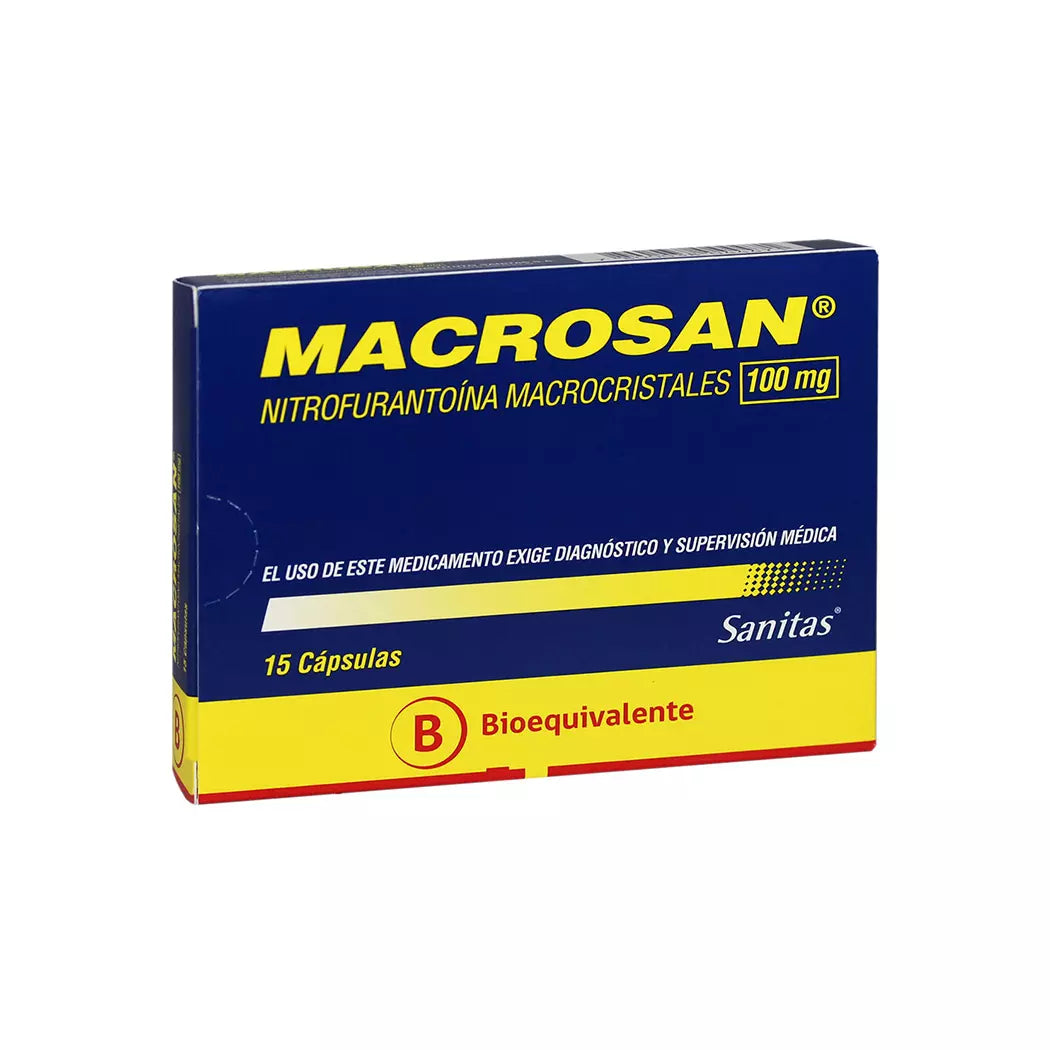 Macrosan Nitrofurantoína Macrocristales 100 MG x 15 Cápsulas