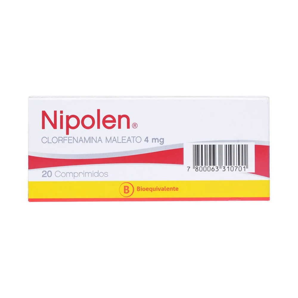 Nipolen Clorfenamina 4 MG x 20 Comprimidos
