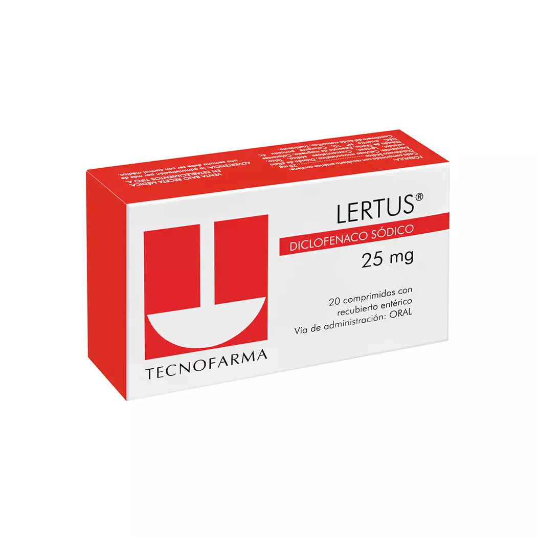 Lertus Diclofenaco 25 MG x 20 Comprimidos Tecnofarma
