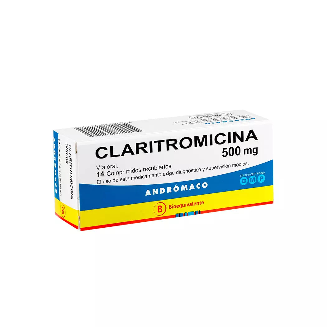 Claritromicina 500 MG x 14 Comprimidos Recubiertos