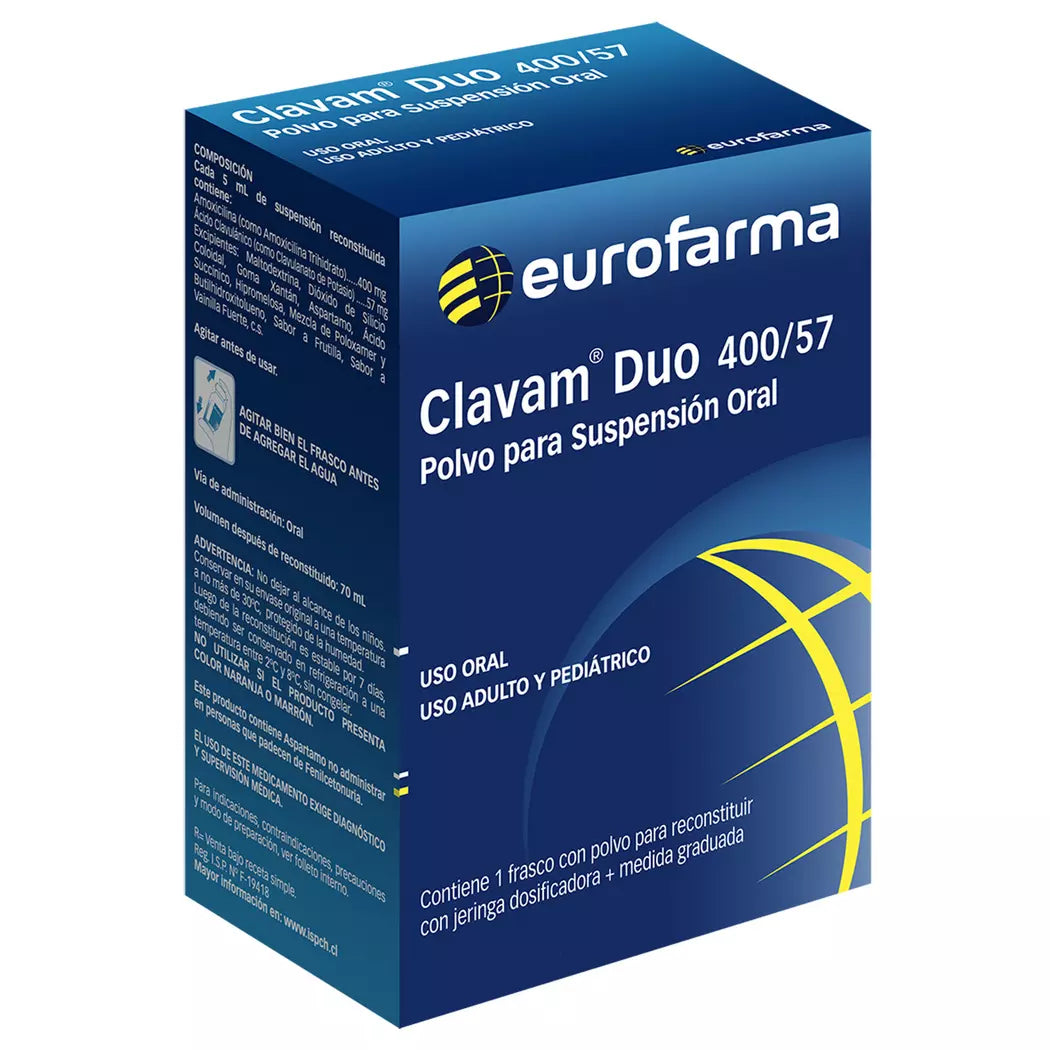 Clavam Duo Amoxicilina 57 mg/5mL Polvo Solución Oral 70 ml