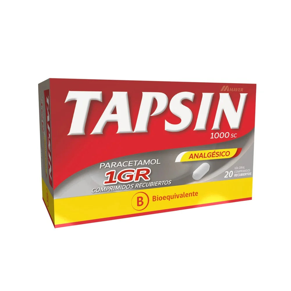 Tapsin 1000 SC Paracetamol 1 G x 20 Comprimidos
