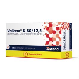 Valkem D Valsartan / Hidro 80 / 12.5 x 30 Comprimidos
