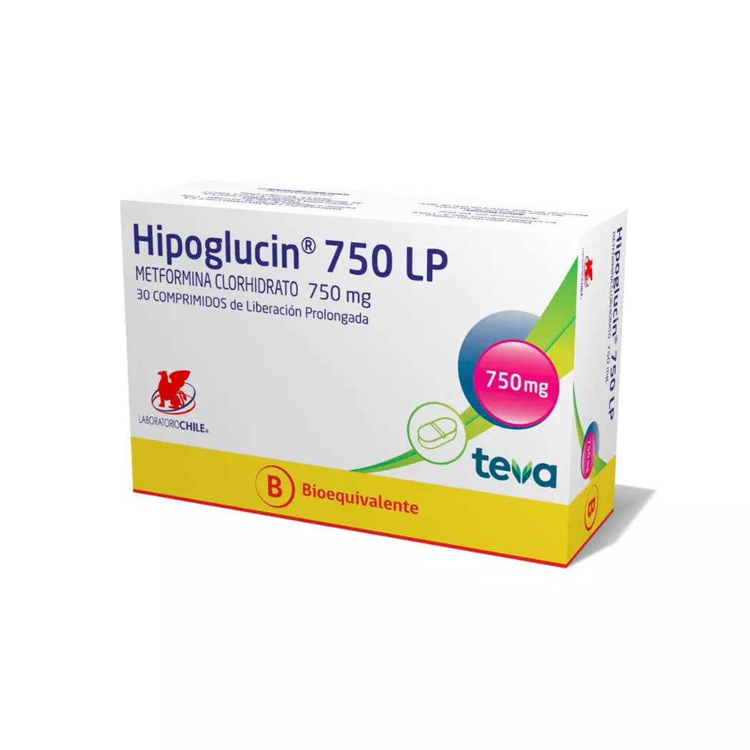 Hipoglucin 750 LP Metformina Clorhidrato 750 MG x 30 Comprimidos