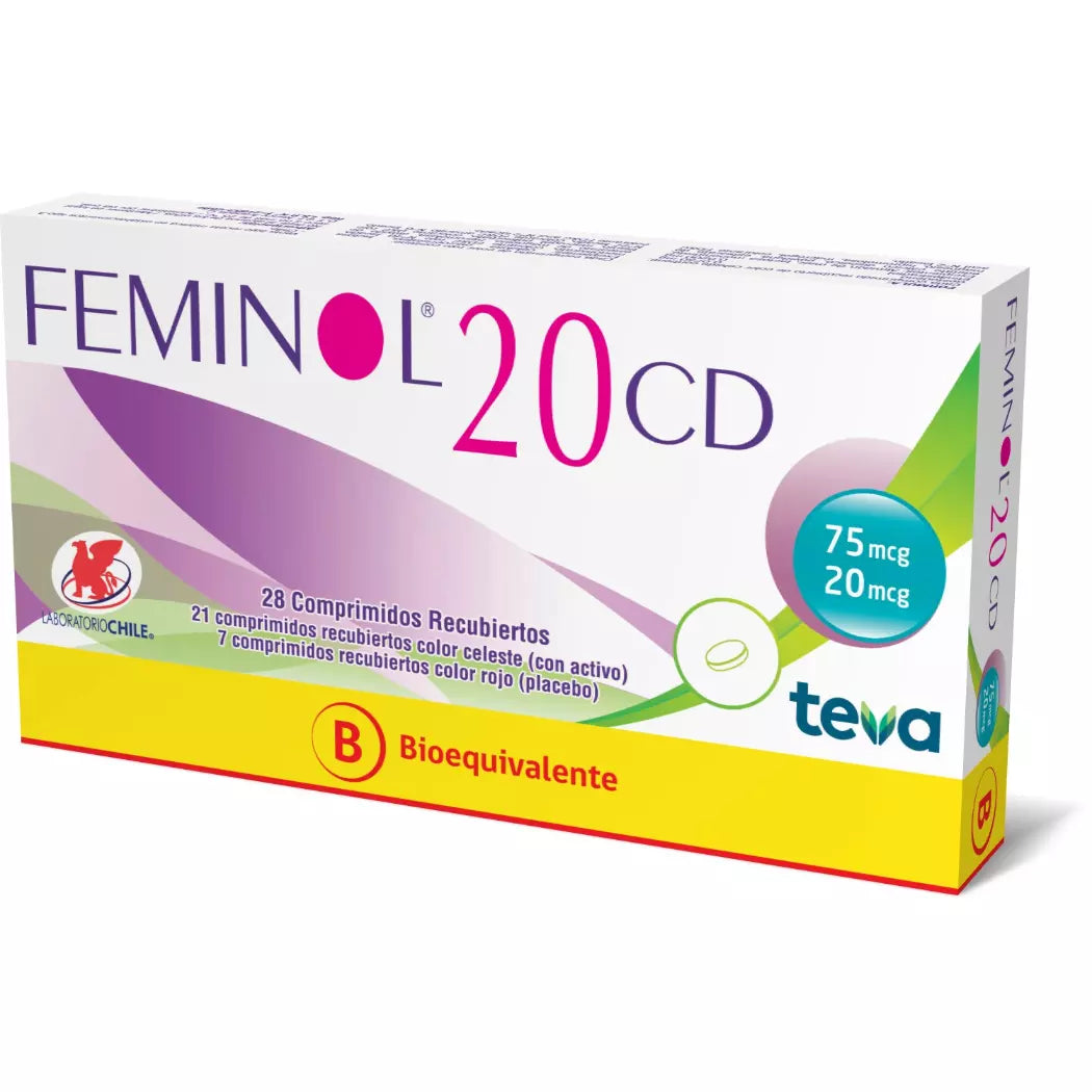Feminol 20 CD Gestodeno / Etinilestradiol 28 Comprimidos