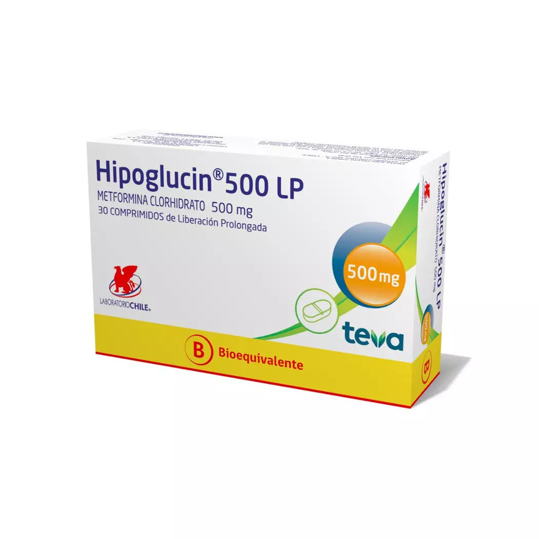 Hipoglucin 500 LP Metformina Clorhidrato 500 MG x 30 Comprimidos