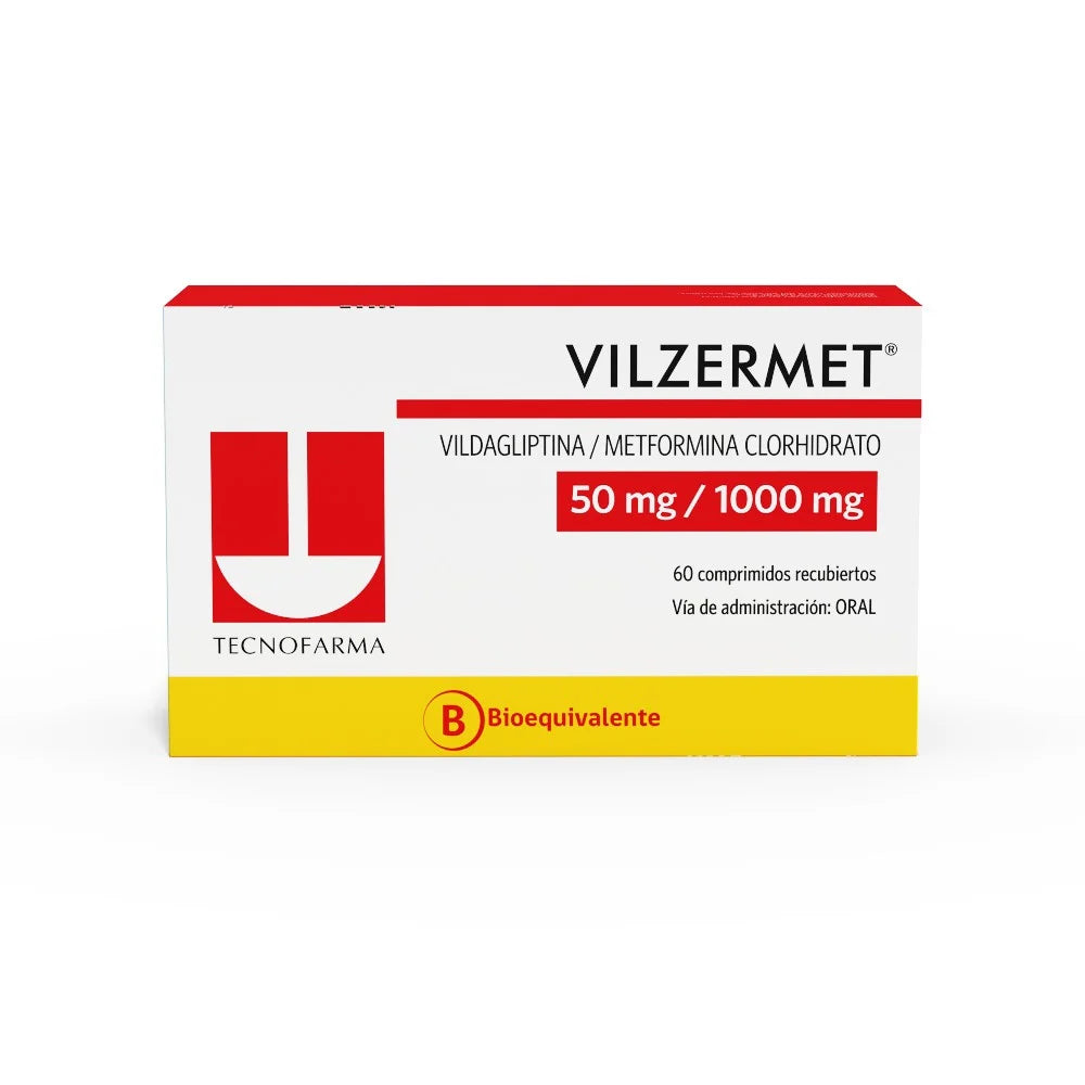Vilzermet Vildagliptina 50 mg / Metformina 1000 mg