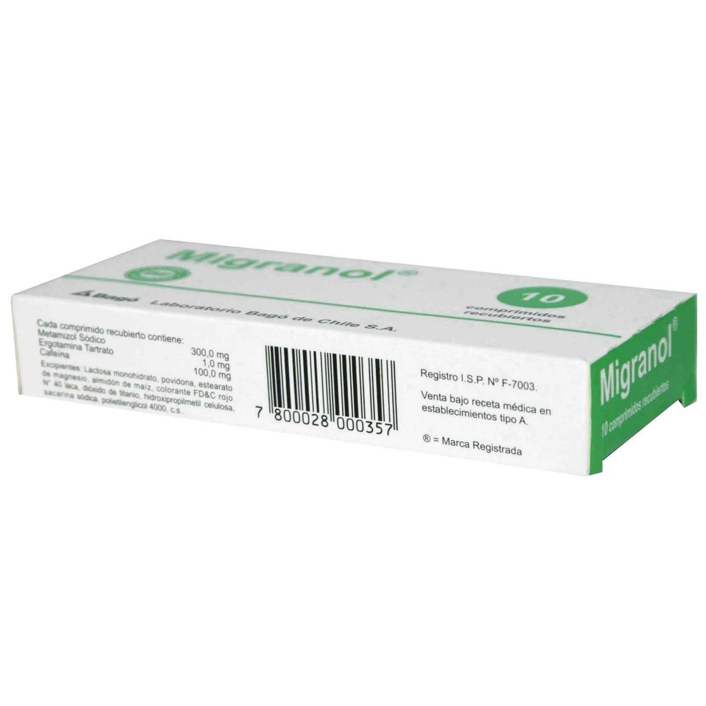 Migranol Metamizol 300 mg x 10 Comprimidos