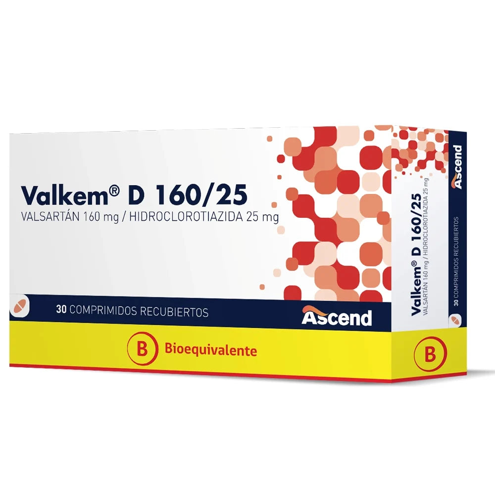 Valkem D 160 / 25 Valsartan Hidroclorotiazida x 30 Comprimidos