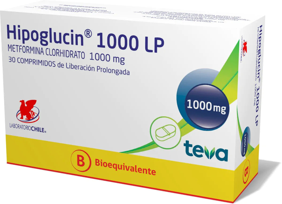 Hipoglucin 1000 LP Metformina Clorhidrato 1000 MG x 30 Comprimidos