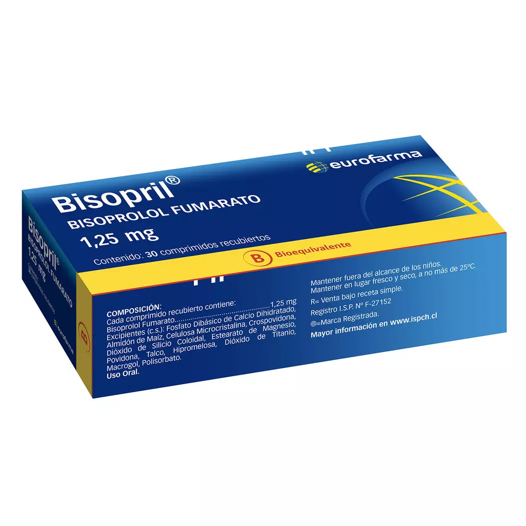 Bisopril Bisoprolol 1.25 MG x 30 Comprimidos