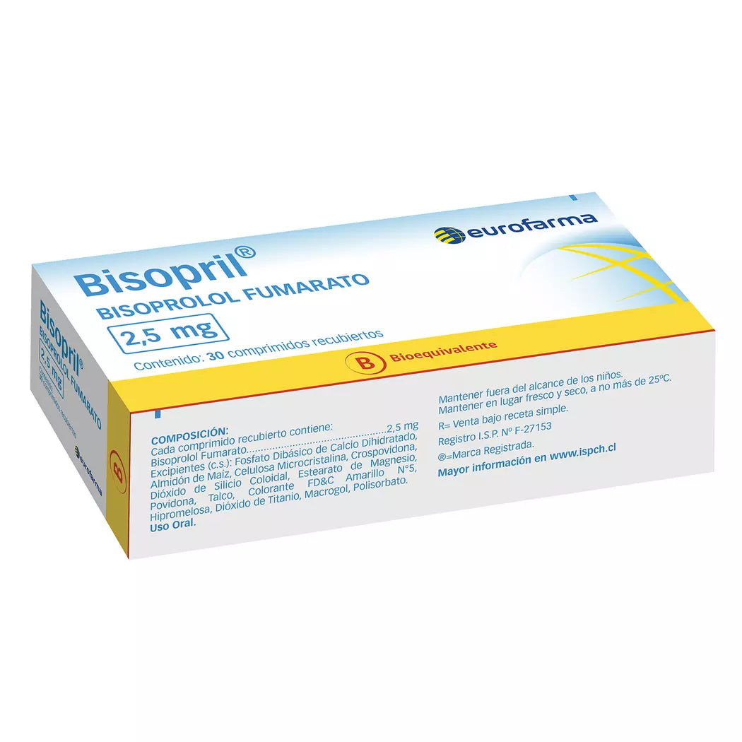 Bisopril Bisoprolol Fumarato 2.5 MG x 30 Comprimidos