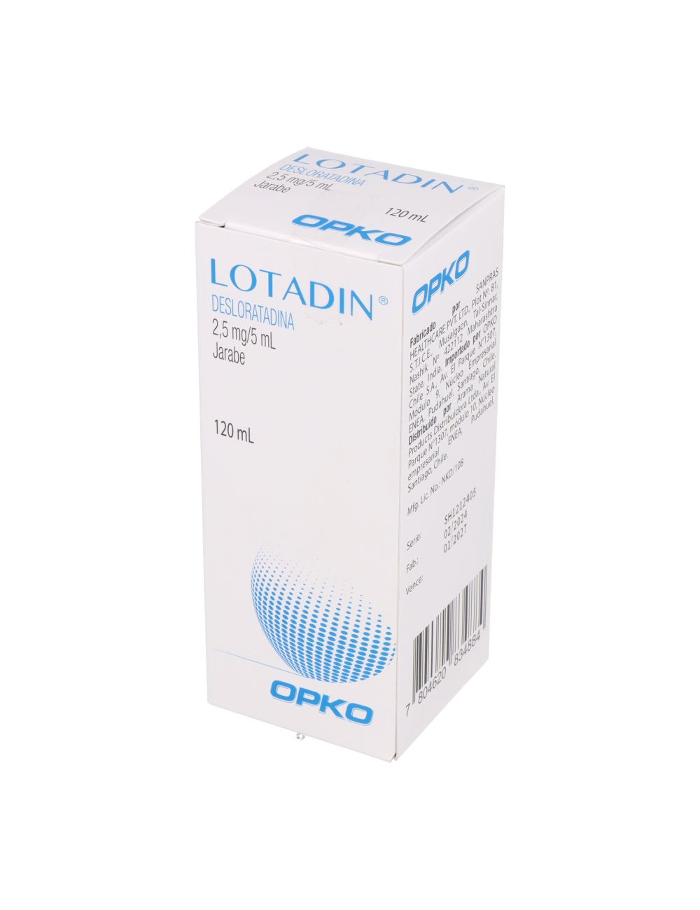 Lotadin Desloratadina Jarabe 2.5 MG / 5 ML x 120 ML Opko