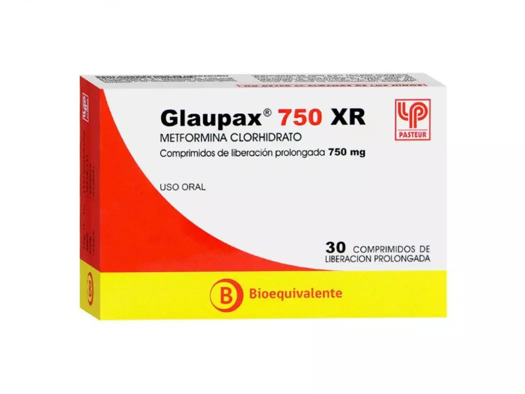 Glaupax XR Metformina Clorhidrato 750 MG x 30 Comprimidos