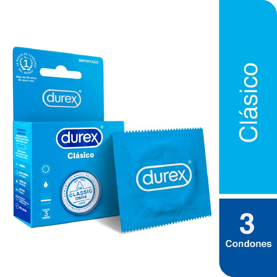 Durex Clásico 3 unidades preservativo