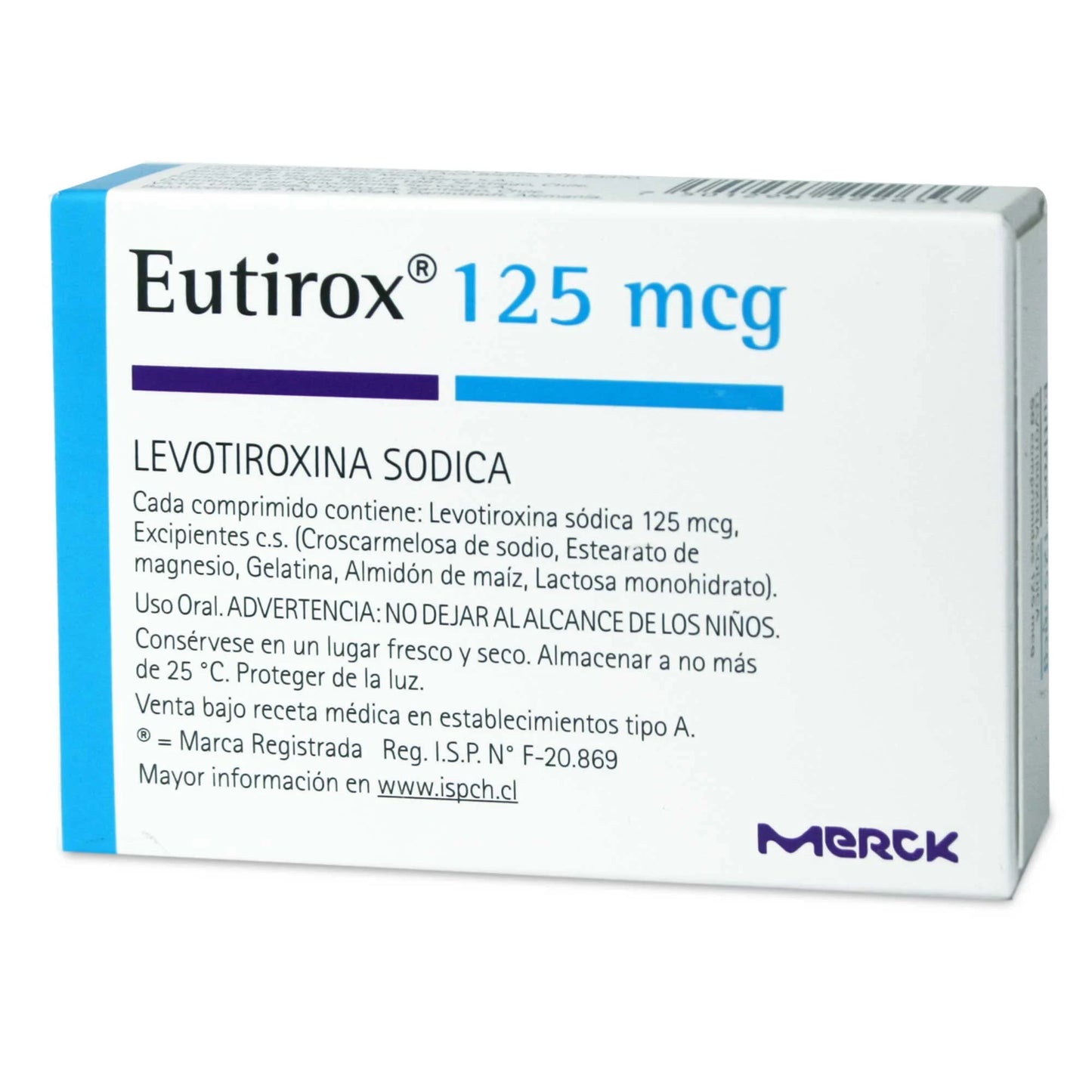 Eutirox Levotiroxina Sódica 125 MCG x 50 Comprimidos