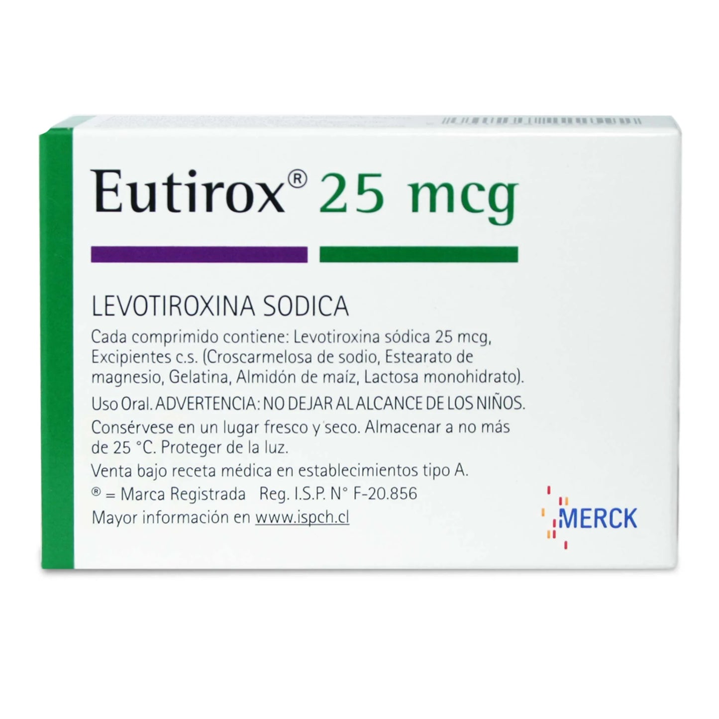 Eutirox Levotiroxina Sódica 25 MCG x 50 Comprimidos
