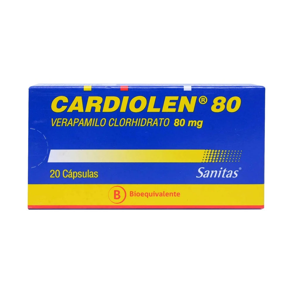 Cardiolen Verapamilo Clorhidrato 80 MG x 20 Cápsulas