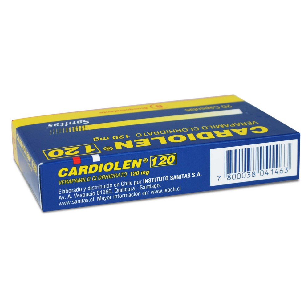 Cardiolen Verapamilo Clorhidrato 120 MG x 20 Cápsulas