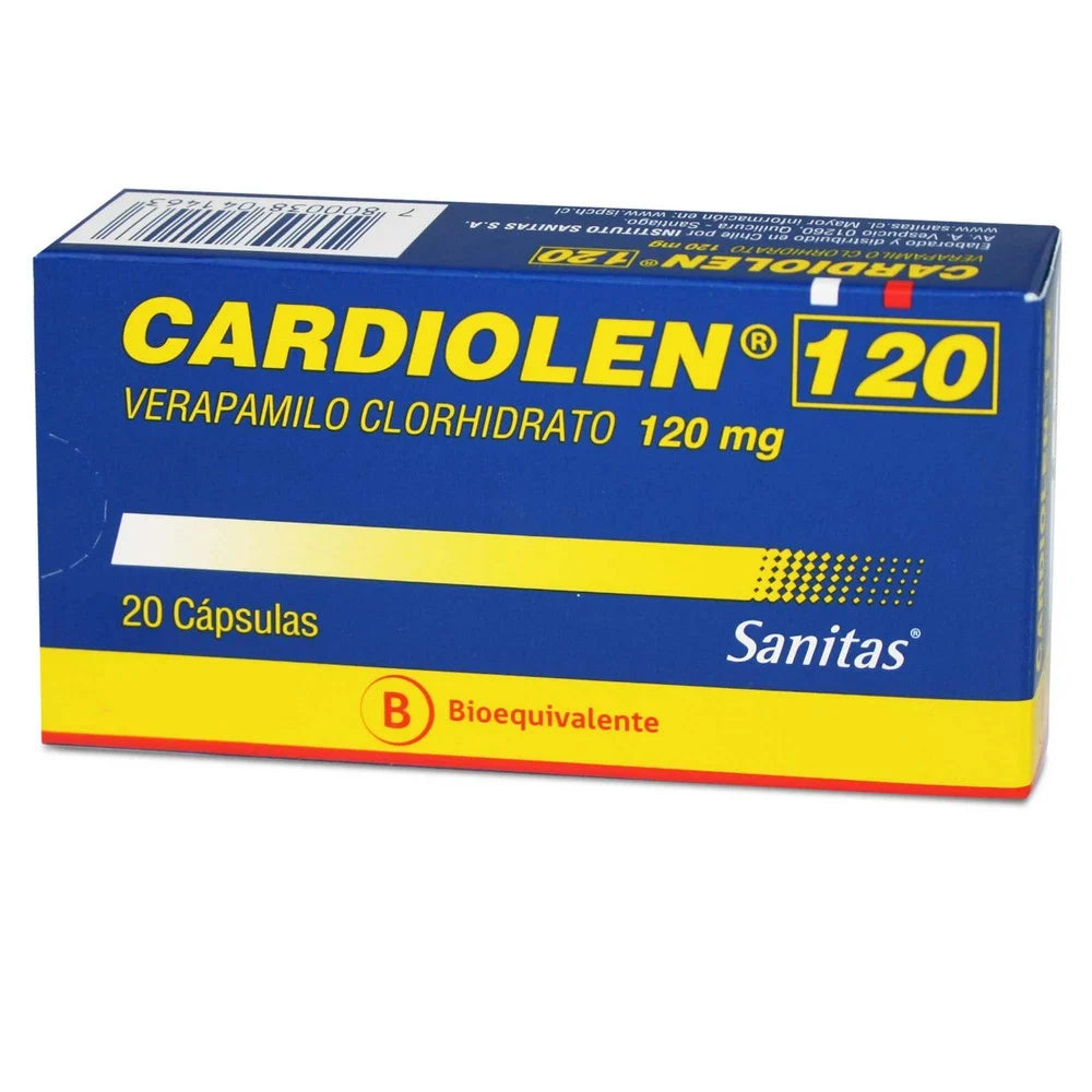 Cardiolen Verapamilo Clorhidrato 120 MG x 20 Cápsulas