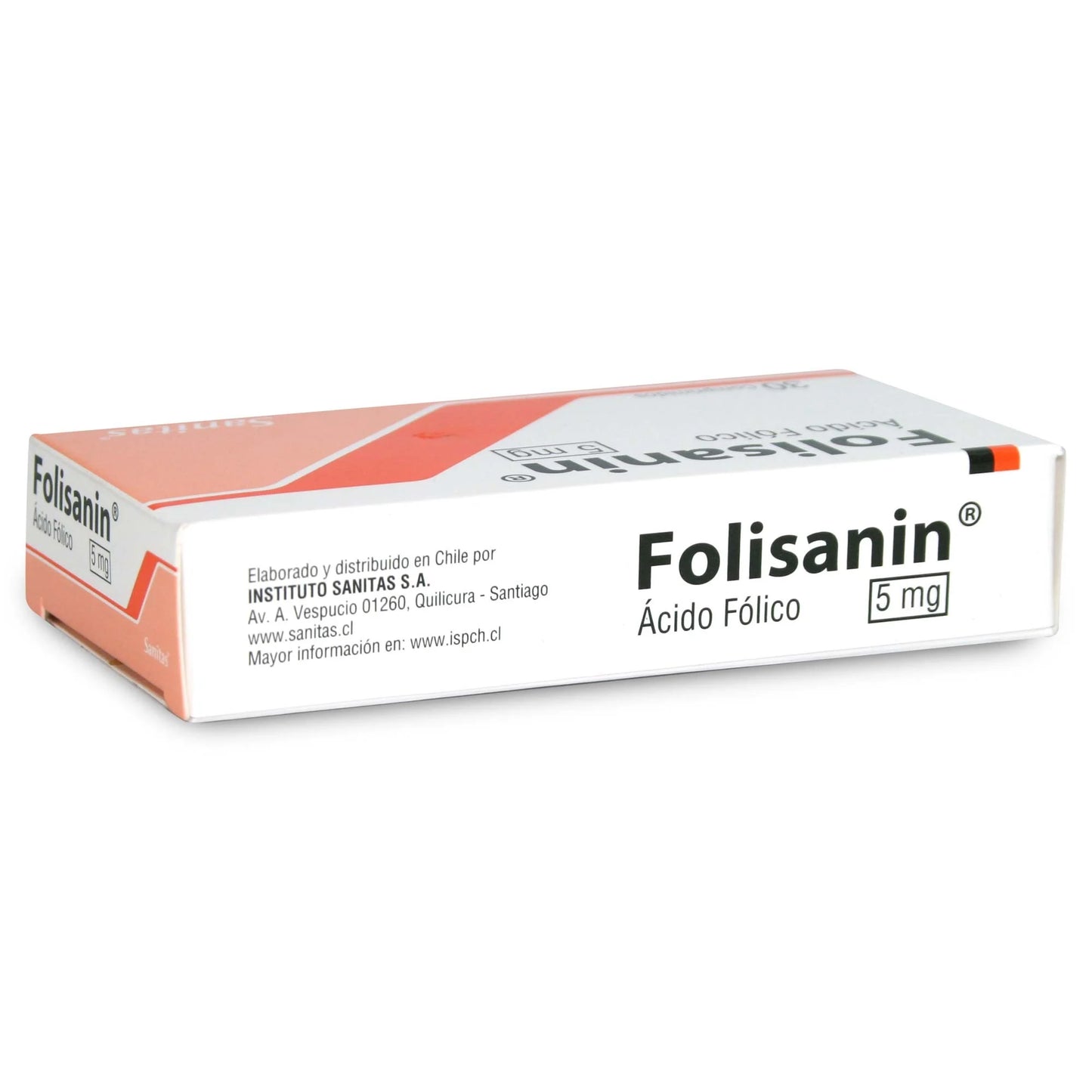 Folisanin Ácido Fólico 5 MG x 30 Comprimidos