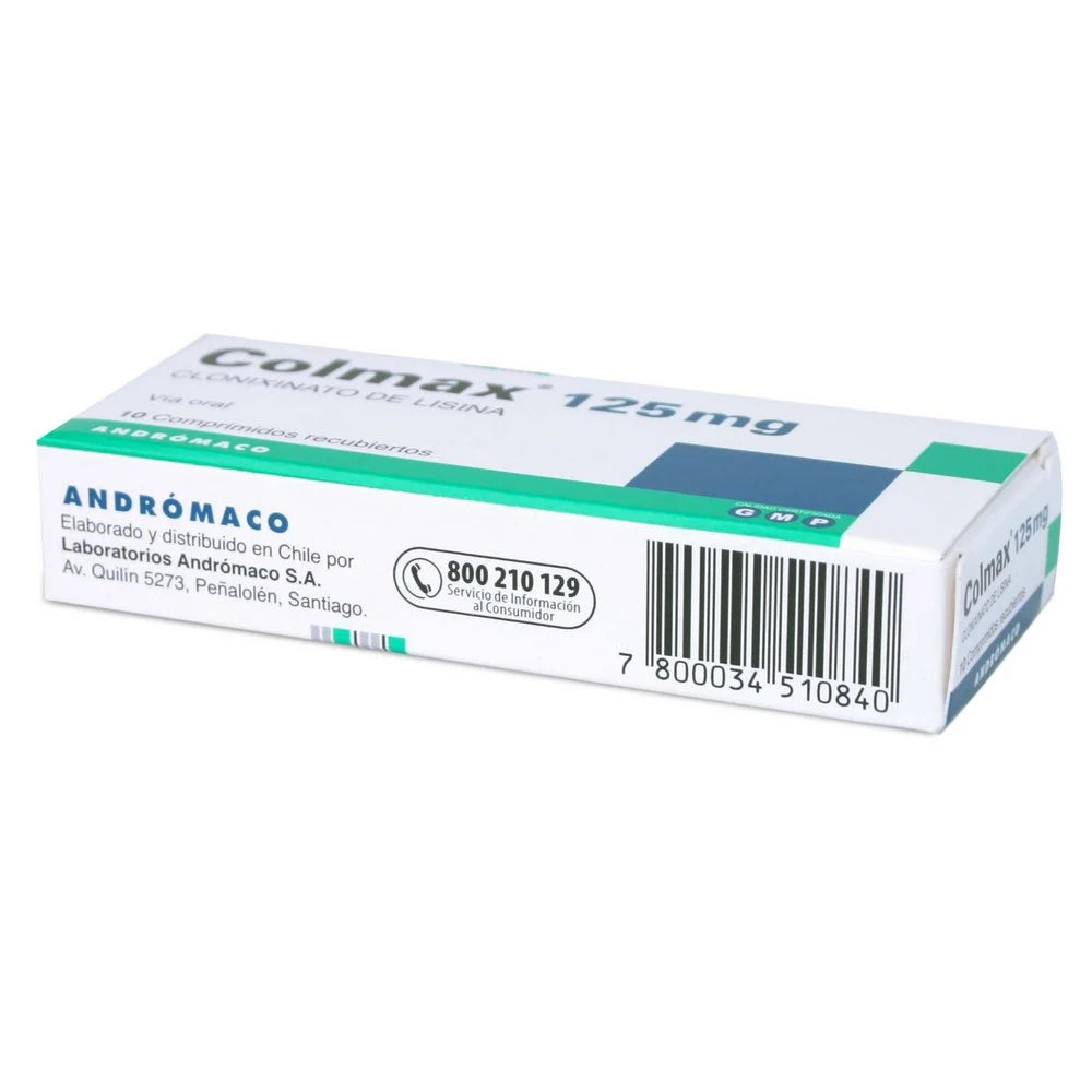 Colmax Clonixinato De Lisina 125 MG x 10 Comprimidos