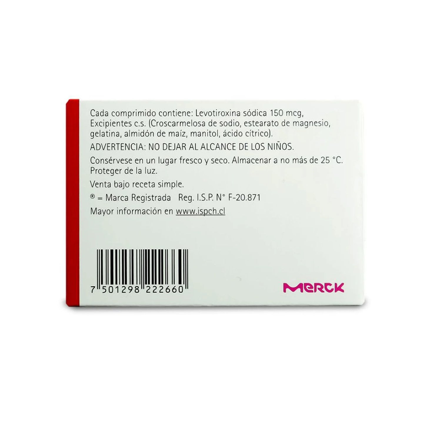 Eutirox Levotiroxina Sódica 150 MCG x 50 Comprimidos