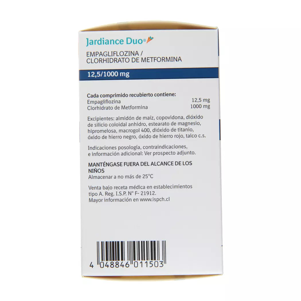 Jardiance Duo Empagliflozina 12.5 MG / Metformina 1000 MG x 60 Comprimidos