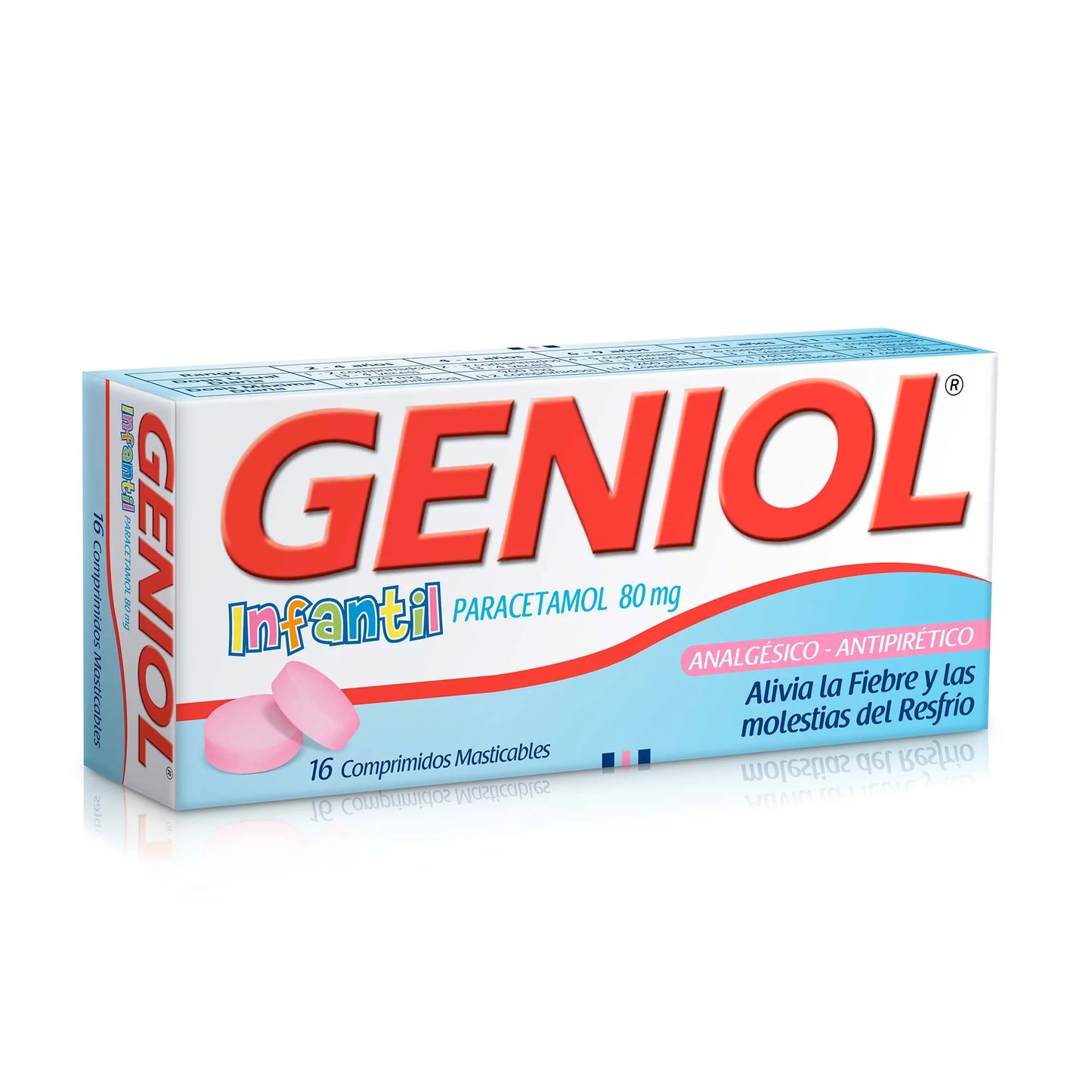 Geniol Infantil Paracetamol 80 MG x 16 Comprimidos