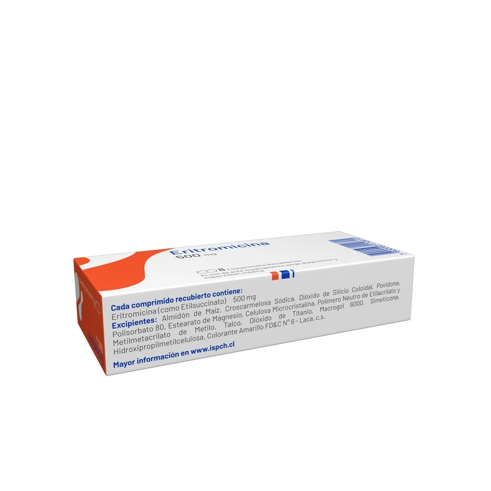 Eritromicina 500 MG x 8 Comprimidos