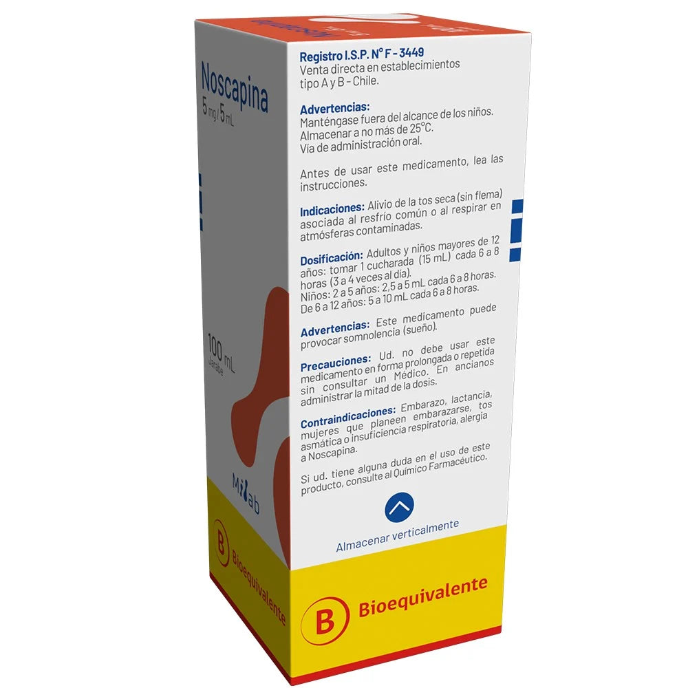 Noscapina Jarabe 5 MG / 5 ML 100 ML