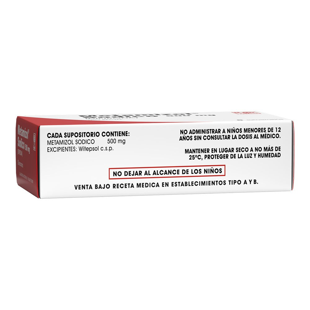 Metamizol Sódico 500 MG x 5 Supositorios