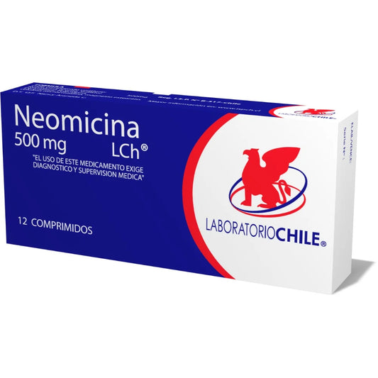 Neomicina 500 MG x 12 Comprimidos Laboratorio de Chile