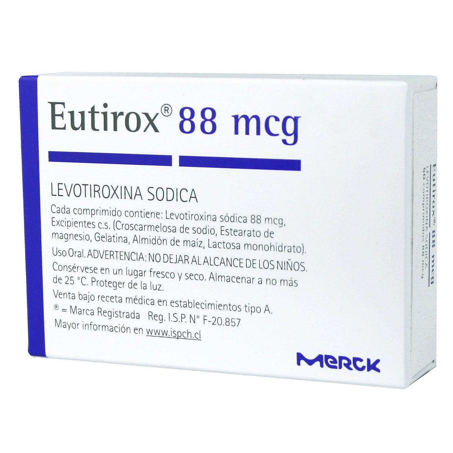 Eutirox Levotiroxina Sódica 88 MCG x 50 Comprimidos