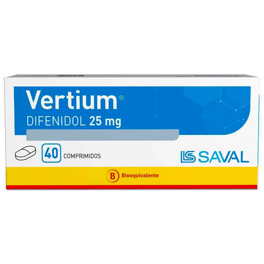 Vertium Difenidol 25 MG 40 Comprimidos