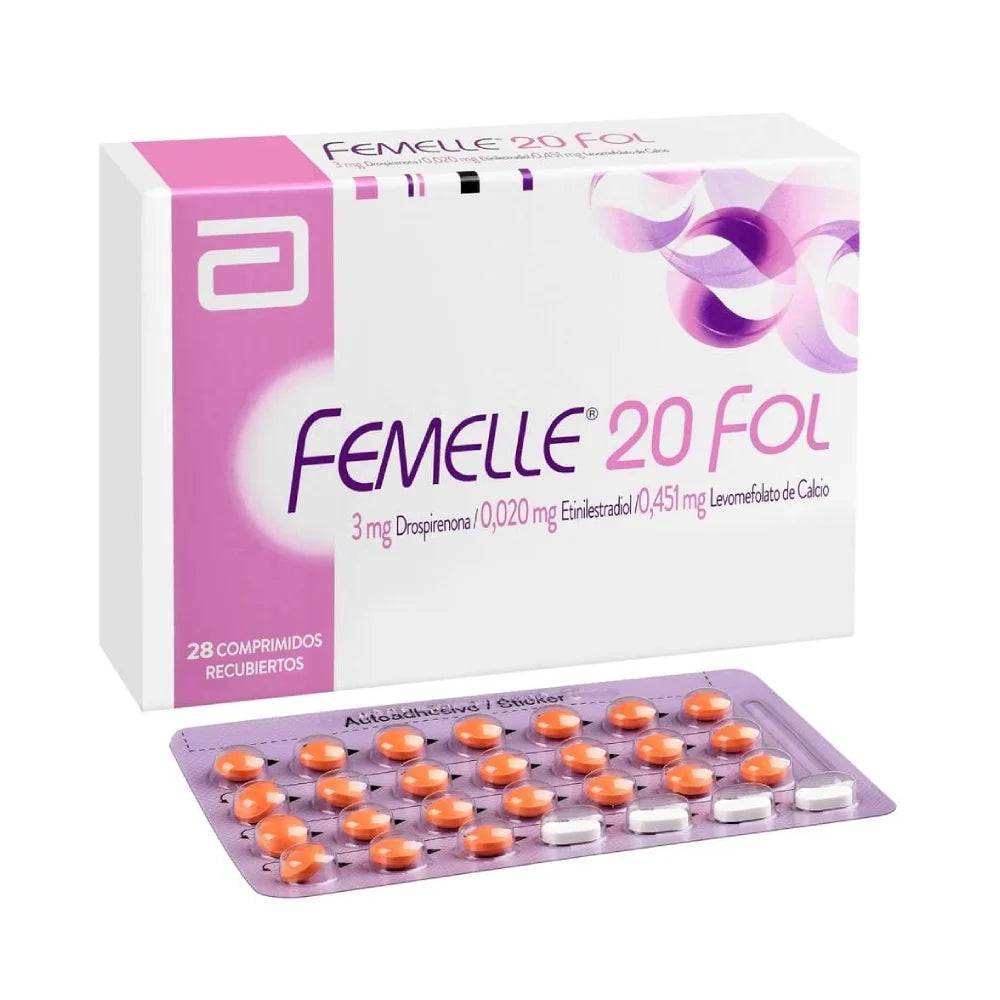 Femelle 20 Fol Drospirenona / Etinilestradiol / Levomefolato Calcio 28 Comprimidos