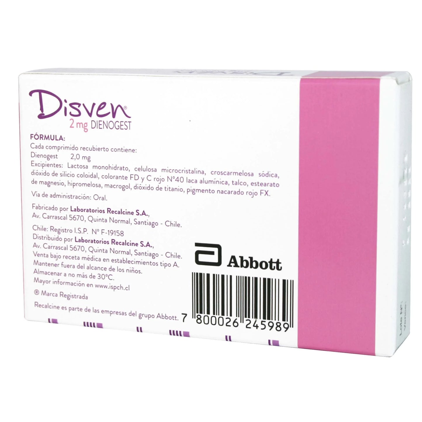 Disven Dienogest 2 MG x 28 Comprimidos Recubiertos