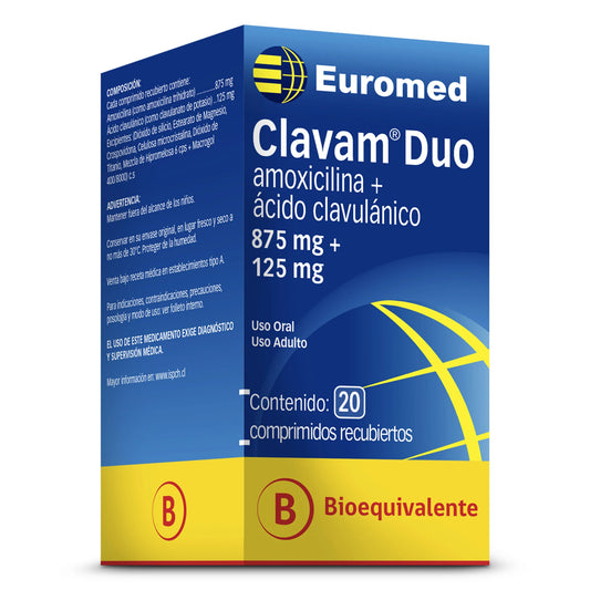 Clavam Duo Amoxicilina 875 MG/125 MG x 14 Comprimidos Recubiertos