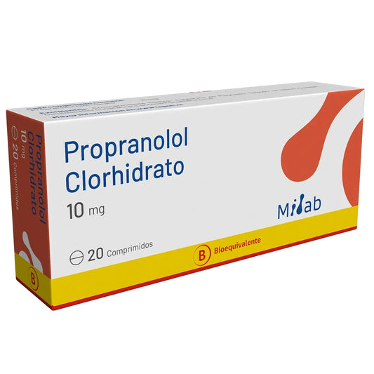 Propranolol Clorhidrato 10 MG x 20 Comprimidos Milab