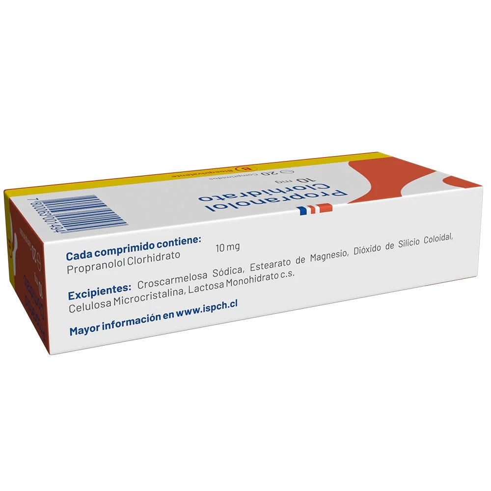 Propranolol Clorhidrato 10 MG x 20 Comprimidos Milab