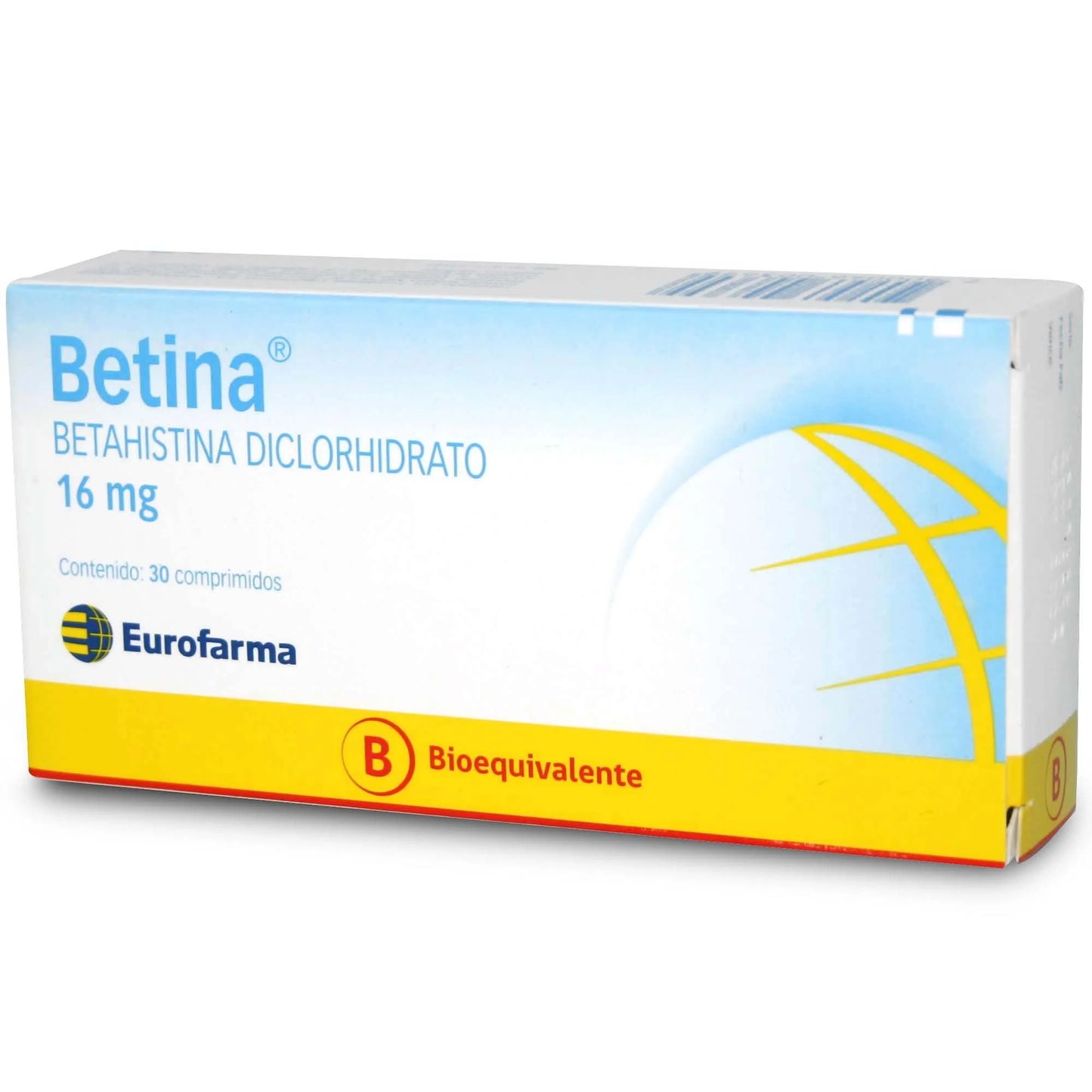 Betina Betahistina Diclorhidrato 16 MG 30 Comprimidos
